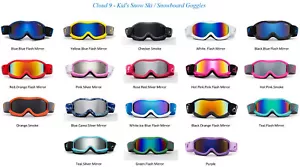 Kids Ski Goggles SnowBoard Youth Dual Lens Anti Fog UV Protection Carry Pouch - Picture 1 of 46