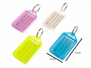 Schlüsselanhänger Anhänger 50 mm x 30 mm + Adressetikett geteilt Schlüsselring 4er Pack - Bild 1 von 1