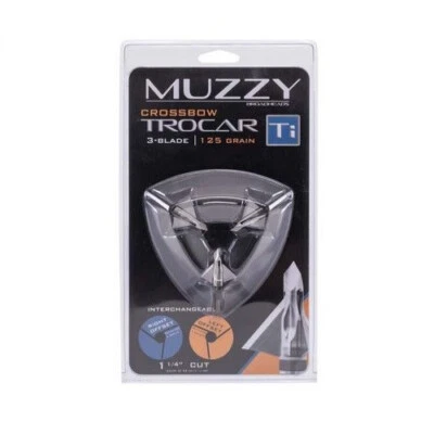 Muzzy Trocar TI Crossbow Broadhead ~ 3 Ct ~ FREE SHIPPING - Image 1 of 3