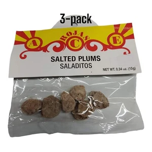 3 bolsas Saladitos c/Sal (ciruelas saladas) 0,34 oz (10 g) cada bolsa caramelo mexicano - Imagen 1 de 3