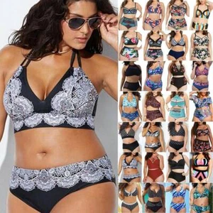 Dame Badeanzug Push Up Bikini Set High Waist Schwimmanzug Bademode Übergröße */ - Bild 1 von 33