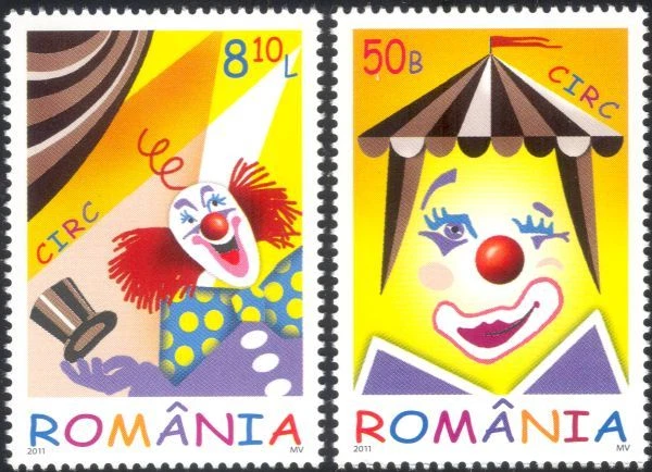 Romania 2011 Clowns/Circus/Big Top/Clown/Entertainment/Animation 2v set (b9573b) - Image 1 of 1