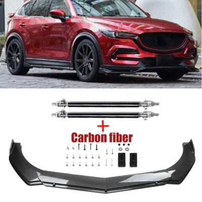 Front Bumper Lip Spoiler Splitter Carbon Fiber For Mazda CX3 CX-30 CX-50 CX9 B Foto 1 de 4