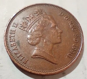 Two Pence 1990 UK GB British Coin Ich Dien Ostrich Feathers 2 P - Picture 1 of 2