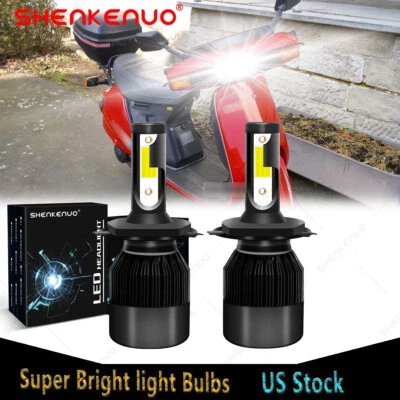 2 6000K Bright LED headlight bulbs for Honda Scooter 1985-1990 Elite 250 CH250 - Image 1 of 4