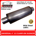 4.5" x 20" Clamp On Mild Steel Universal Silencer Exhaust   2" 1/2 (63mm) Bore