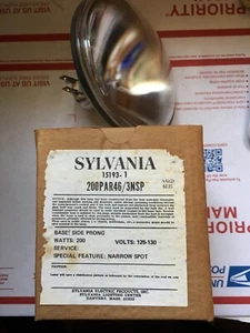 SYLVANIA 200PAR46/3NSP 200W 125V-130V Side Prong 15193-1 New Old stock - Picture 1 of 3