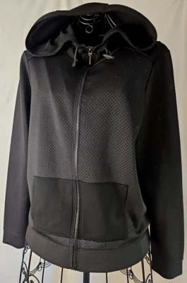 Elie Tahari Men's/Unisex Perforated Two Media Hoodie Jacket Black Size Large - Image 1 of 4