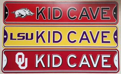 NCAA Team Metal Street Sign OU, Razorbacks, LSU, Notre Dame, KU (3"x16") NEW - Image 1 of 4