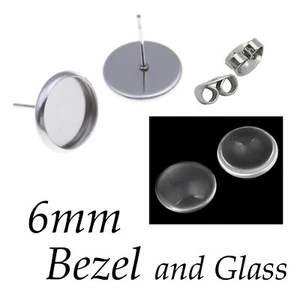 20 x 6mm Bezel STST Studs & Glass - Budget Clutch - Bild 1 von 1
