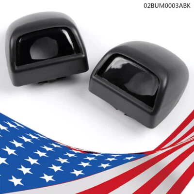 1 Pair of Rear Bumper License Plate Light Lens Fit For Chevy Silverado Black New - Image 1 of 4
