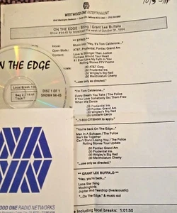 RADIO SHOW: ON THE EDGE 10/31/94 3 FULL SETS w/STING & 1 SET w/GRANT LEE BUFFALO - Picture 1 of 1