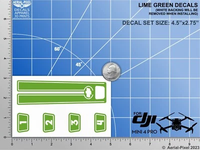 DJI Mini 4 Pro Racing Stripes With Battery Decals Number #1-4 Sticker Skin - Image 1 of 3