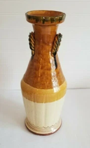 VIETRI Montelupo Italian Pottery Candle Holder 15" Cream Yellow Brown - Picture 1 of 12