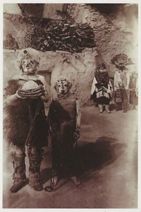 Postkarte Arizona Hopi "Kachinas von Powamu Zeremonie" J Mooney Foto (Repro) postfrisch - Bild 1 von 2