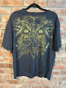 Camiseta Y2K MMA Elite Negra Descolorida XL Mangas Cortas Grunge Gótica Bonita Color Gráfico - Imagen 1 de 8