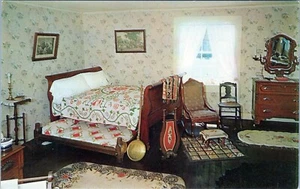 Sibley Haus Schlafzimmer Mendota Minnesota Postkarte 7615B unbesendet - Bild 1 von 2