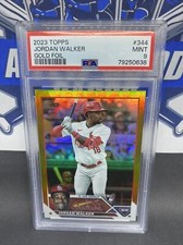 2023 Topps Series 2 Jordan Walker #344 Gold Foil Rookie Card - PSA 9 Cardinals