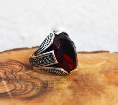 Art Deco Men's Turkish Art Deco 15.05 CT Oval Cut Red Ruby Fine Engagement Ring - Image 1 of 4