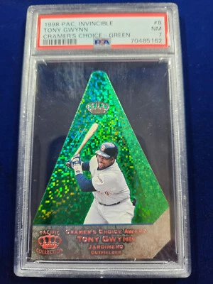 🌟 1998 PACIFIC INVINCIBLE TONY GWYNN #8 CRAMER’S CHOICE GREEN #/99 HOF PSA 7 - Image 1 of 2