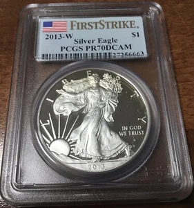 2013-W 1oz Silver American Eagle Dollar - PCGS PR 70 DCAM - Picture 1 of 4