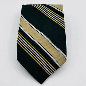 VTG 70's FOTL Tie Green Yellow Tan Stripe - Picture 1 of 5