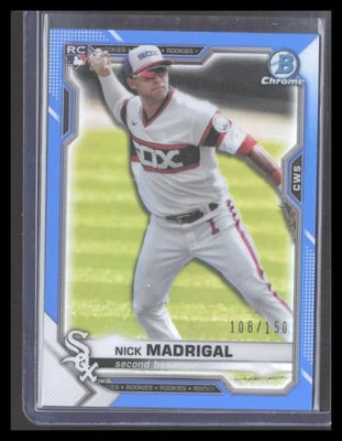 2021 Bowman Chrome Nick Madrigal Blue Refractor /150 #7 Rookie Chicago White Sox - Image 1 of 2