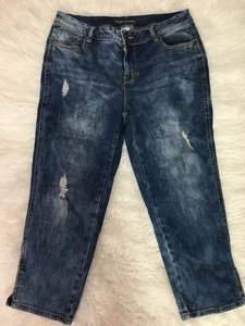 Maurice’s Jeans Capri Damen Größe 9/10 Used-Look dehnbar Acid Wash Deim 30 x 21 - Bild 1 von 8