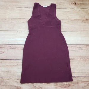 Aritzia Babaton Dress Womens Large Purple Red A-line Sleeveless Ribbed Ladies L - Picture 1 of 10