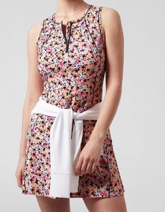 NWT Athleta Ace Tennis Dress Floral 1/4 Zip Golf Sport Athletic Athleisure Mini - Picture 1 of 13