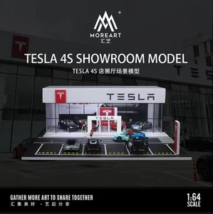 MoreArt 1:64 Tesla 4S Dealership Showroom - Lighted Scene Model - Picture 1 of 2