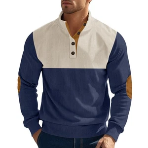 Mens Autumn Winter Casual Button-Up Stand-Up Jacket Fashionable Pullover Hoodie - Picture 1 of 26