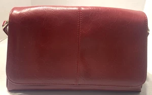 Y2K Liz Claiborne Vintage Purse Red Leather Mini Shoulder Bag Magnetic Closure - Picture 1 of 9
