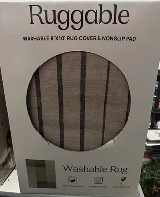 Alfombra Alessia lavable tejida plana resistente nueva, 8' x 10' Foto 1 de 4