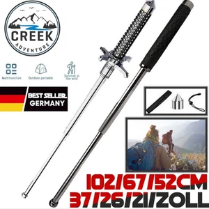 Teleskopstange Teleskopstöcke Telescopic Rod Einstellbar Stahl Wanderstock DHL - Bild 1 von 23