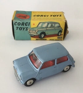 Vintage Corgi No:226 Morris Mini Minor Sky Blue (Good) With Fair Original Box - Picture 1 of 14