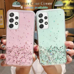 For Samsung A26 A13 A23 A14 A34 A04s Case Glitter Bling Clear Shockproof Cover - Picture 1 of 17
