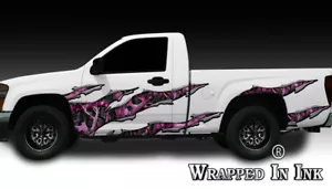 Truck Side Graphics Rocker Panel Ripped Metal Pink Camouflage Camo 01 - Bild 1 von 3