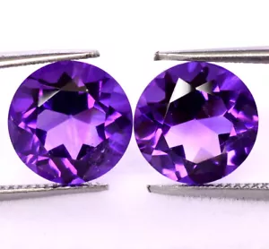 Certified Natural Amethyst Round Cut 9 mm 5.02 Cts Untreated Faceted Gemstones - Picture 1 of 5