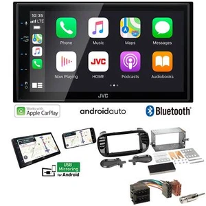 JVC 2-DIN car radio Apple CarPlay Android car for Fiat 500 from 2007 piano black - Picture 1 of 8
