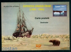 2001 FRAM ship/Arctic & Antarctic expeditions,Nansen,Amundsen,bear,Romania,card - Picture 1 of 1