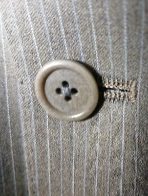 40R Striped 2pc Suit Loro Piana Tasmanian Wool 3B Cremieux Cuffed Pants 34X30 - Image 1 of 4