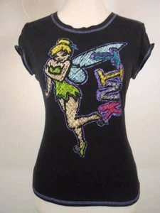 Cool Girl's Large Disney Tinkerbell Chalk Design Short Sleeve T-Shirt GUC - Picture 1 of 5