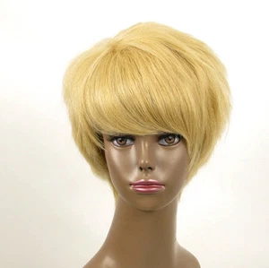 perruque afro femme 100% cheveux naturel courte blonde ref WHIT 07/22 - Picture 1 of 9