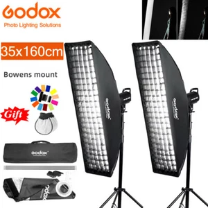 US 2x Godox 35x160cm Honeycomb Grid Softbox Bowens Mount Softbox fr Studio Flash - Picture 1 of 24