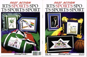 Fast Action Sports Football Cross Stitch Pattern Book Stoney Creek 1996 Vintage - Picture 1 of 1