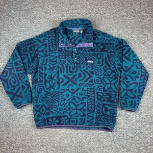 Maglione Vintage Patagonia Uomo XL Synchilla Quarter Snap Jumper Felpa - Foto 1 di 19