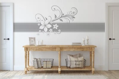 Hawaiian Hibiscus Flower Wall Decal Sticker. Bathroom Floral Wall Decor. - Image 1 of 4