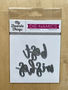 NEW My Favorite Things Best Wishes Die-Namics MFT Retired Die Script MFT-1436 - Picture 1 of 2