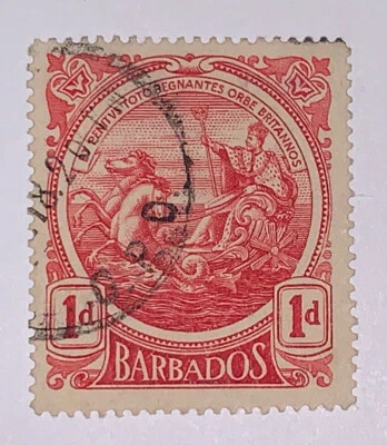 Sellos de viaje: estampillas de Barbados de 1916 Scott #129 sello de Barbados usadas NG Foto 1 de 4